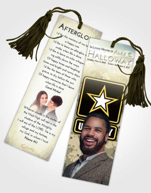 Funeral Bookmark Template At Dusk United States Army