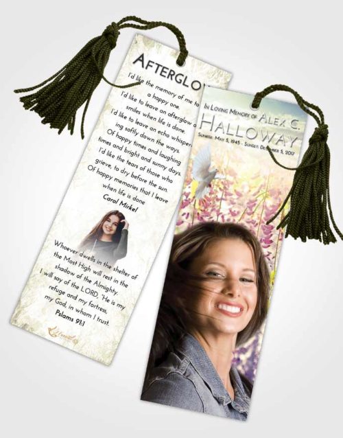 Funeral Bookmark Template At Dusk Whispering Flowers
