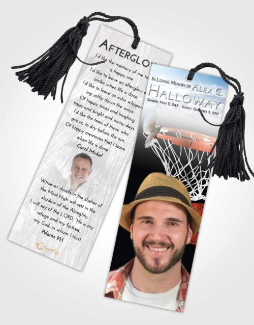 Funeral Bookmark Template Early Basketball Journey