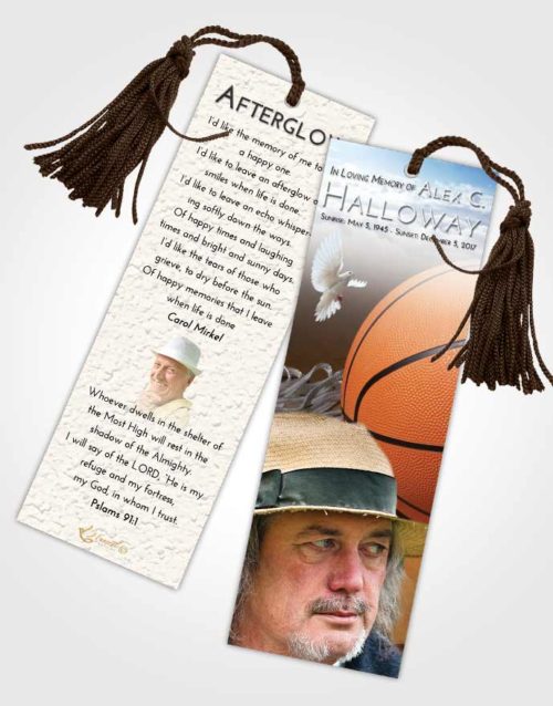 Funeral Bookmark Template Early Basketball Peace