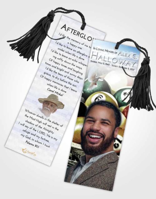 Funeral Bookmark Template Early Billiards Love