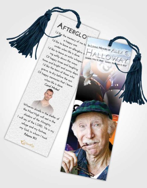 Funeral Bookmark Template Early Billiards Tournament