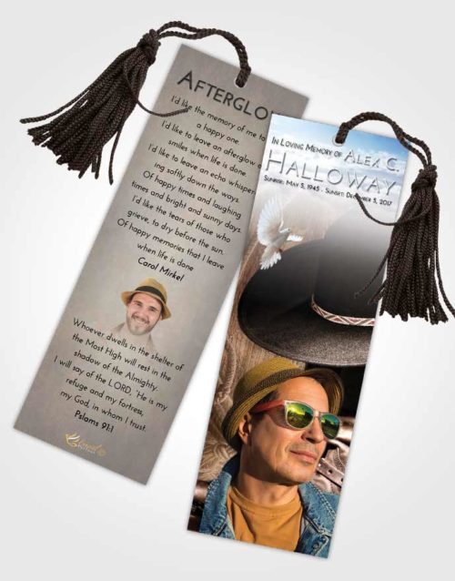 Funeral Bookmark Template Early Cowboy Desire