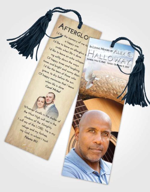 Funeral Bookmark Template Early Cowboy Heaven