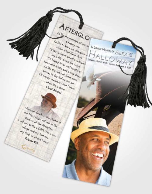 Funeral Bookmark Template Early Cowboy Honor