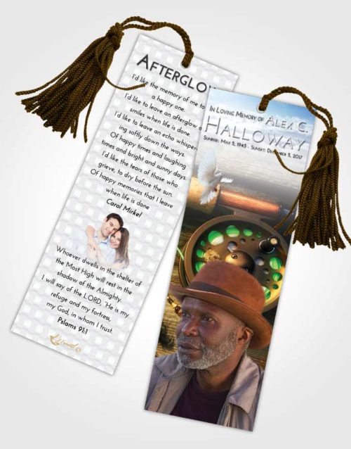 Funeral Bookmark Template Early Fishing Pride