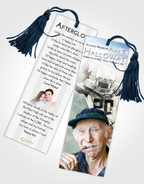 Funeral Bookmark Template Early Football Honor