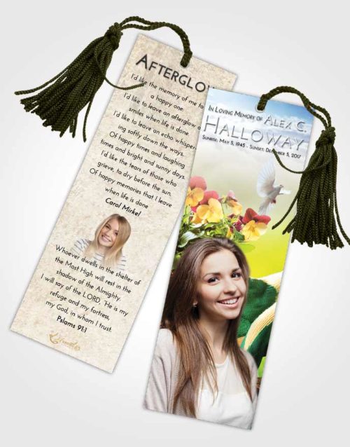 Funeral Bookmark Template Early Gardening Passion