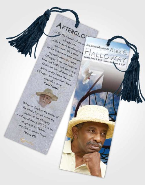 Funeral Bookmark Template Early Sky Ball