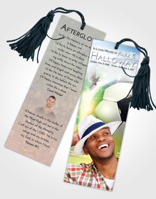 Funeral Bookmark Template Early Soccer Destiny