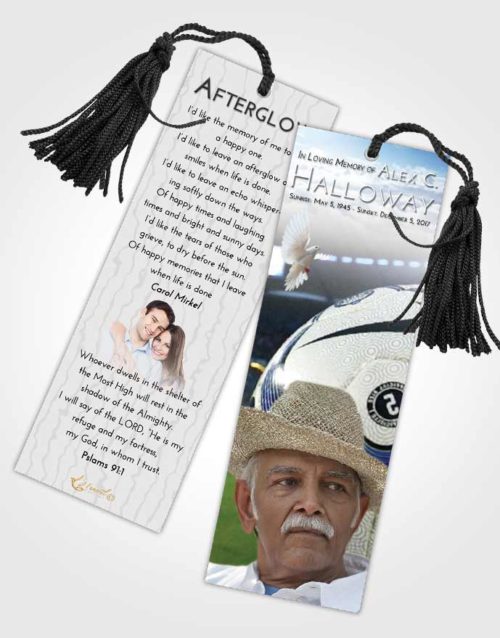 Funeral Bookmark Template Early Soccer Life