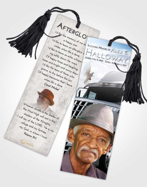 Funeral Bookmark Template Early Trucker Hours