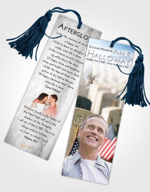 Funeral Bookmark Template Early Veteran Service