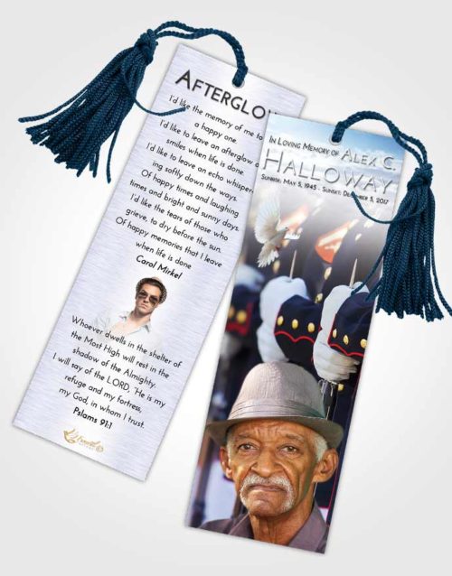 Funeral Bookmark Template Early Veterans Goodbye