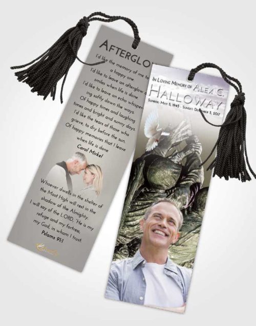 Funeral Bookmark Template Evening Army Grit
