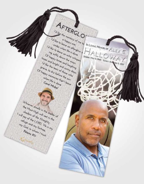 Funeral Bookmark Template Evening Basketball Swish