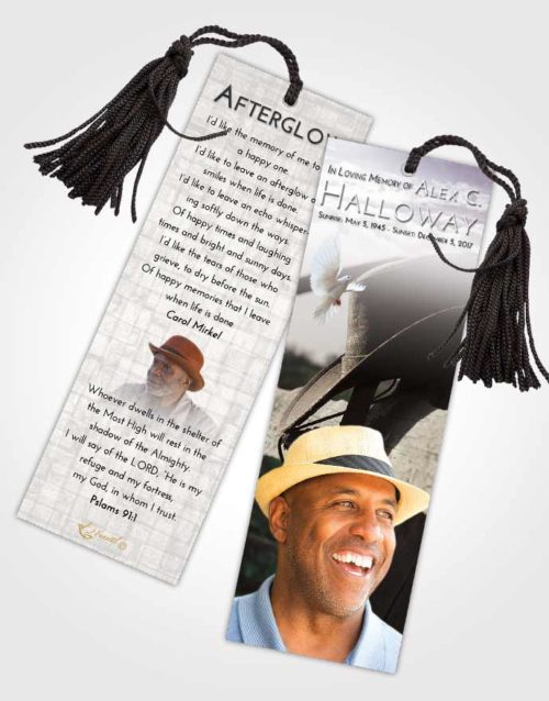 Funeral Bookmark Template Evening Cowboy Honor
