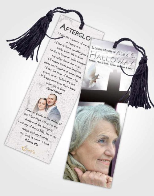 Funeral Bookmark Template Evening Faith in the Cross