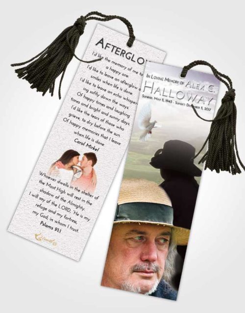Funeral Bookmark Template Evening Fishing Desire
