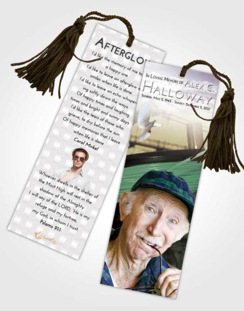 Funeral Bookmark Template Evening Fishing Dreams