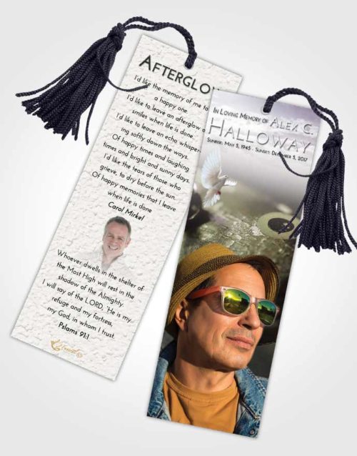 Funeral Bookmark Template Evening Fishing Escape