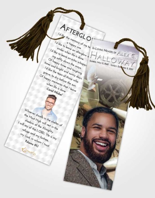 Funeral Bookmark Template Evening Fishing Honor