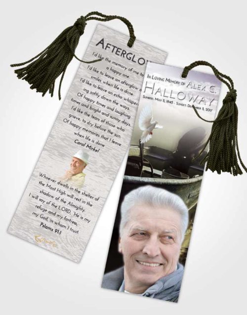 Funeral Bookmark Template Evening Fishing Life