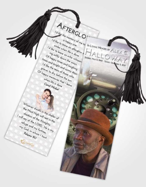 Funeral Bookmark Template Evening Fishing Pride