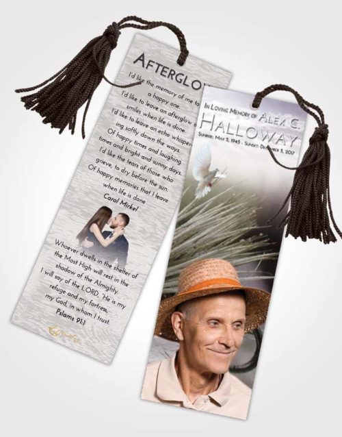 Funeral Bookmark Template Evening Fishing Serenity