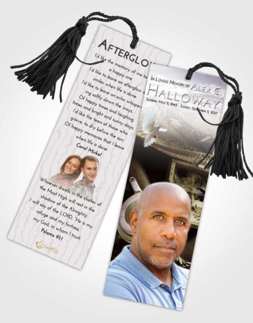 Funeral Bookmark Template Evening Fishing Tackle