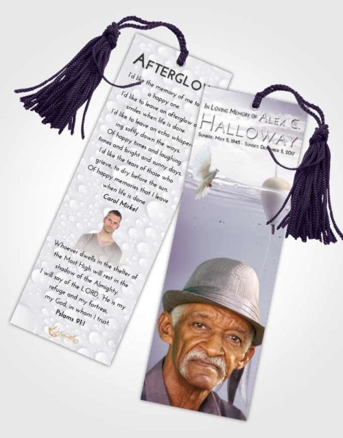 Funeral Bookmark Template Evening Fishing in the Sea