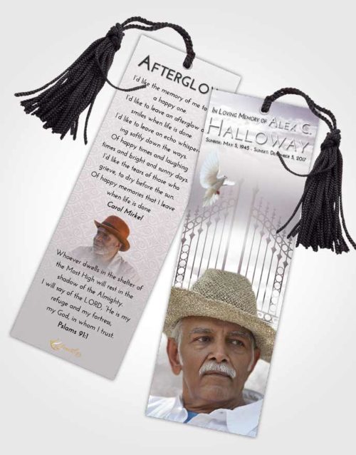 Funeral Bookmark Template Evening Gates to Heaven