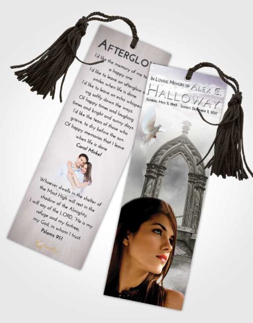 Funeral Bookmark Template Evening Heavens Path