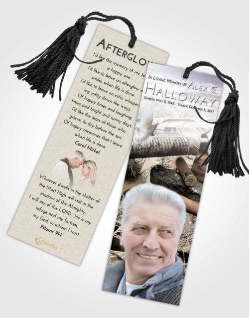 Funeral Bookmark Template Evening Hunters Life