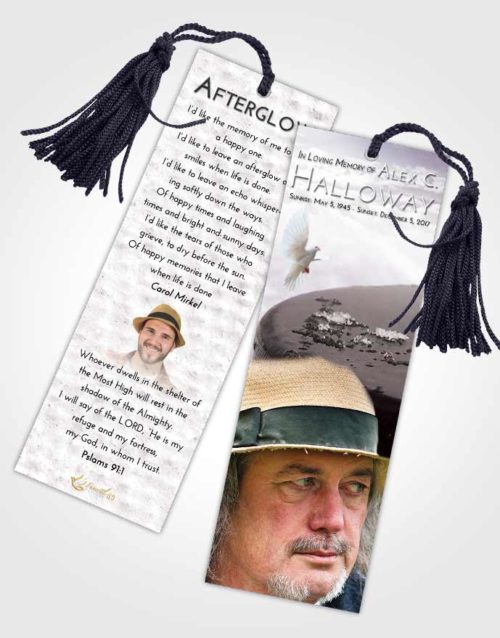 Funeral Bookmark Template Evening Puck of Honor