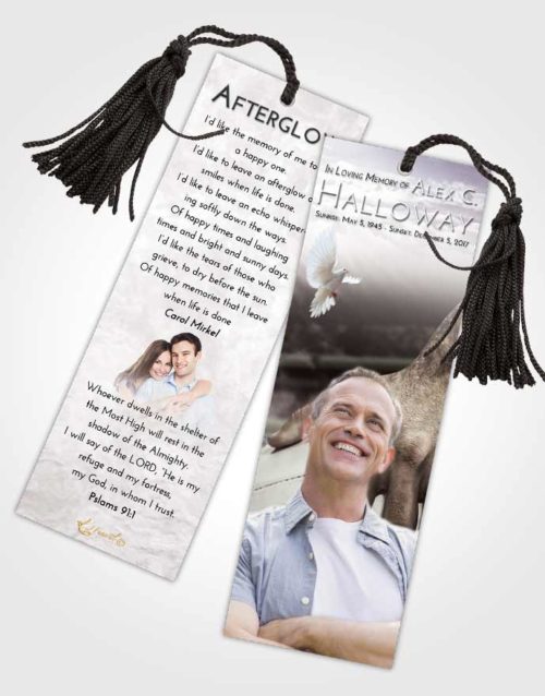 Funeral Bookmark Template Evening Rugby Surprise