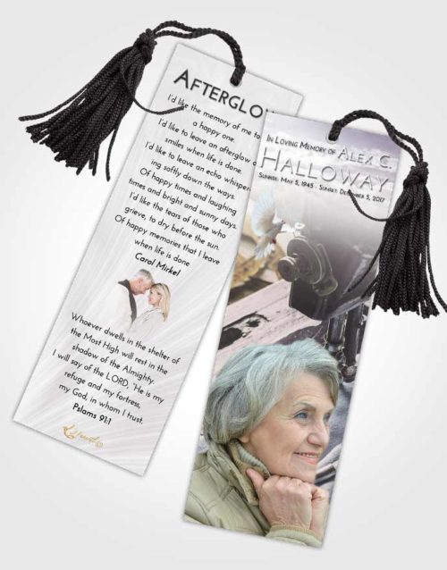 Funeral Bookmark Template Evening Sewing Love