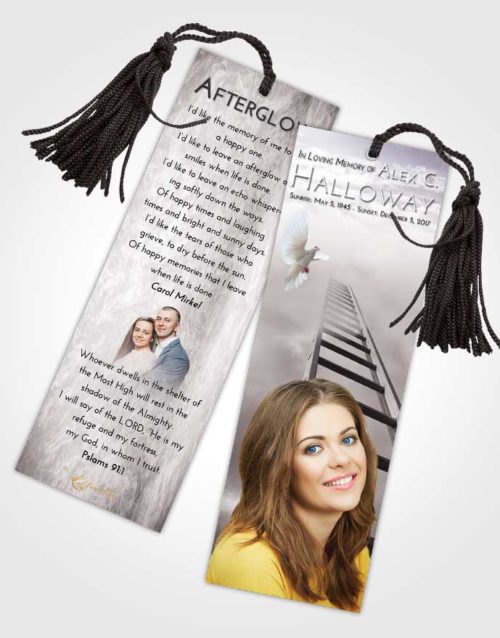 Funeral Bookmark Template Evening Stairway to Forever