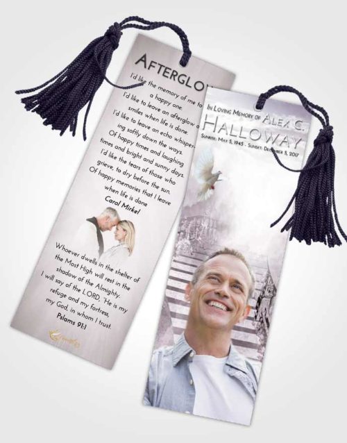 Funeral Bookmark Template Evening Stairway to Freedom