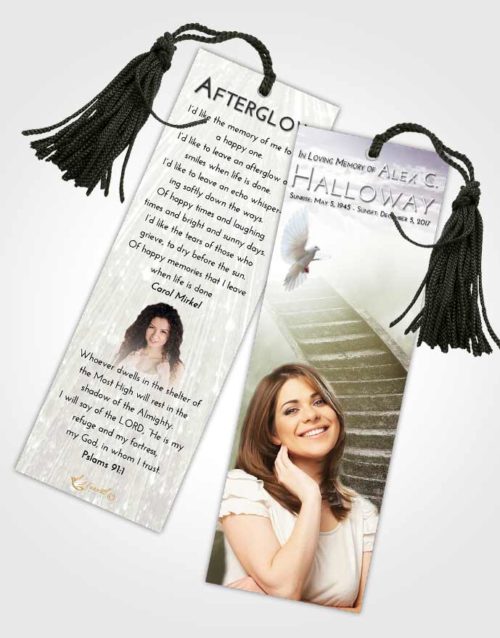 Funeral Bookmark Template Evening Stairway to Magnificence