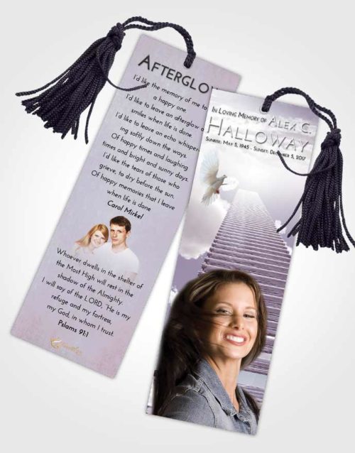 Funeral Bookmark Template Evening Steps to Heaven