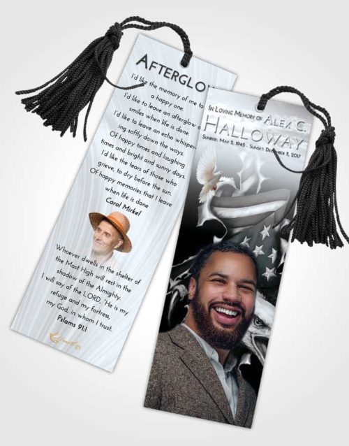 Funeral Bookmark Template Freedom American Motorcycle