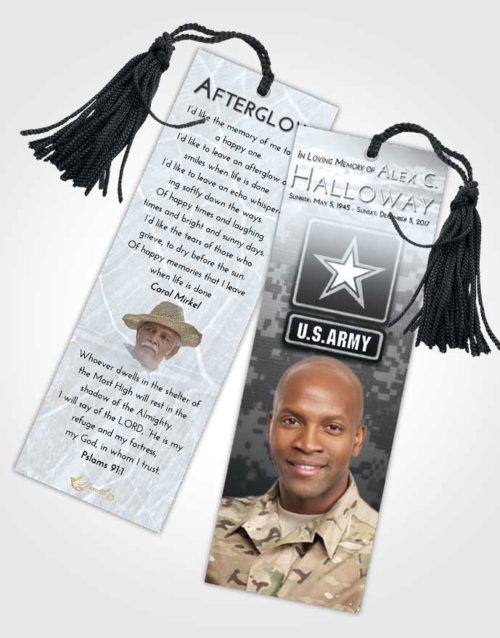 Funeral Bookmark Template Freedom Army Duty