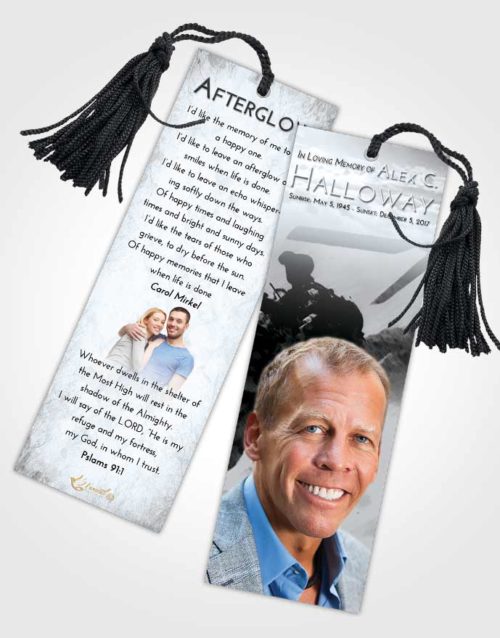 Funeral Bookmark Template Freedom Army Sacrifice