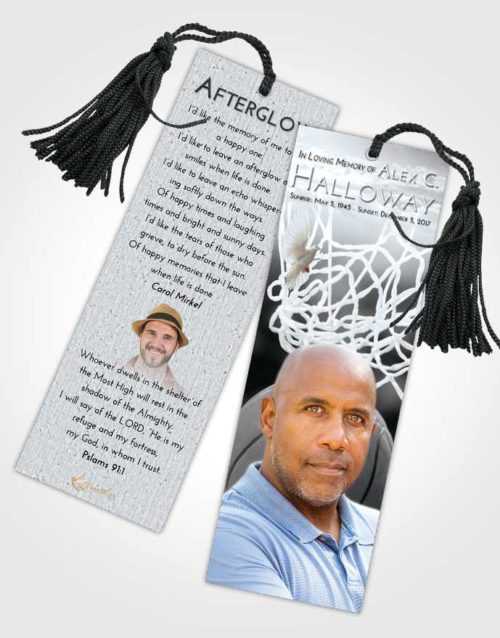 Funeral Bookmark Template Freedom Basketball Swish
