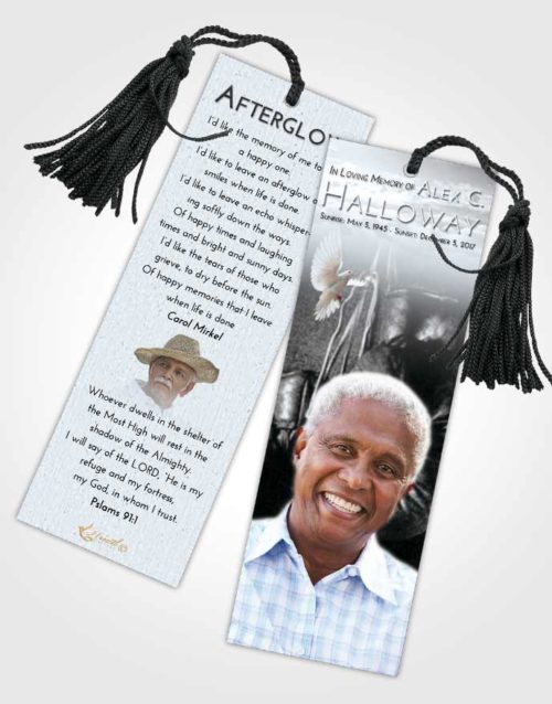 Funeral Bookmark Template Freedom Boxing Serenity