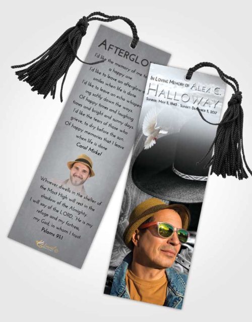 Funeral Bookmark Template Freedom Cowboy Desire