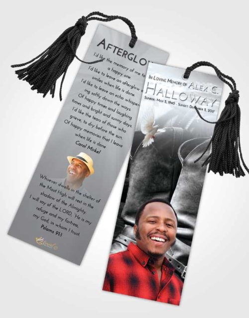 Funeral Bookmark Template Freedom Cowboy Love
