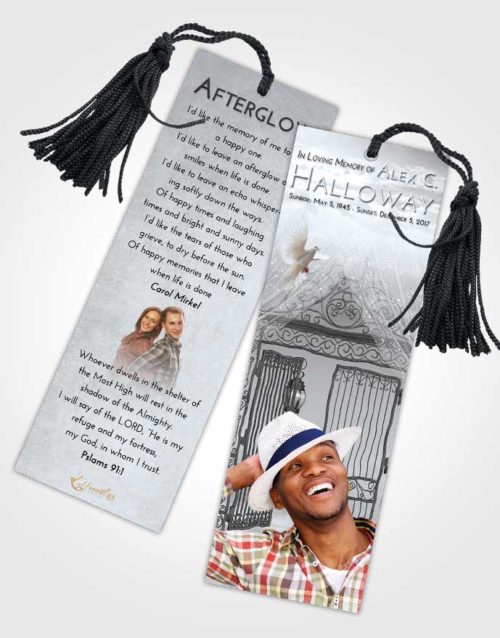 Funeral Bookmark Template Freedom Dreamy Gates to Heaven