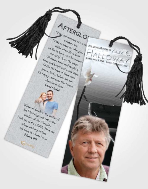 Funeral Bookmark Template Freedom Fishing Boat